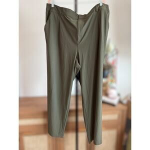 NWT Old Navy SleekTech Go Dry High Waisted Trouser Pants Green Women's Size 2X